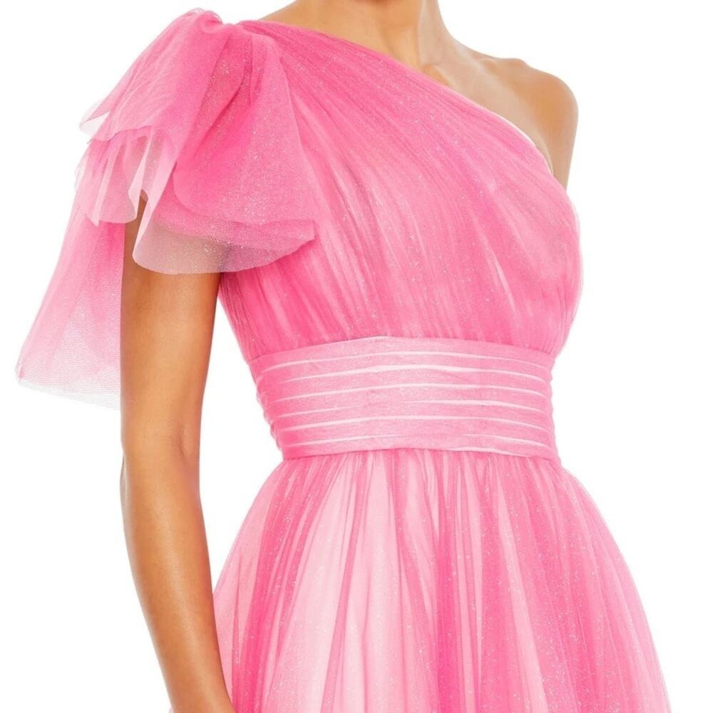 Mac Duggal 20377 One-Shoulder Ombre Glitter Formal Dress NWT Size 2 NWT - Picture 7 of 7